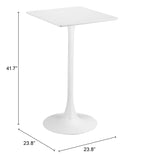 Valleta Bar Table White 109831 Zuo Modern