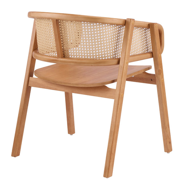 English Elm Rattan Mesh Back Rubberwood Arm Dining Chairs Bohemian Coastal Natural Set of 2 N772P415449N