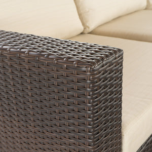 English Elm Christopher Knight Home® - SANTA SANTA ROSA Left Armchair in Grey Rattan with Aluminum Frame — Weatherproof, Modern Comfort Multi 65057.00ALUMBRN