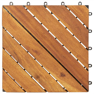 English Elm Acacia Solid Wood Interlocking Deck Tiles 30 Pack Outdoor Patio Balcony Floor Kit T3656P456165