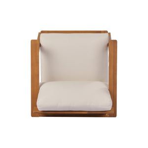 English Elm 29.5" Solid Acacia Outdoor Club Chair Mid-century Patio Armchair with Quick-dry Cushion N767P359940T