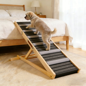 English Elm 2026 Adjustable Pet Ramp for Sofa Six Height Levels Grip Fabric Small Dogs W2641P460038