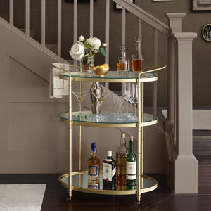 Madison Park Signature Lauren Modern/Contemporary Bar Cart MPS135-0049 Antique Gold