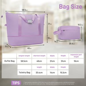 English Elm 6 Piece Hardshell Abs Travel Set with Spinner Wheels Combination Lock and Toiletry Bag Pink Purple N732P391314I