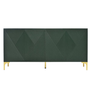 English Elm Modern 60" Olive Green Sideboard with 4 Soft-Close Doors, Adjustable Shelves, 220lb Top Load Capacity W2696P279974