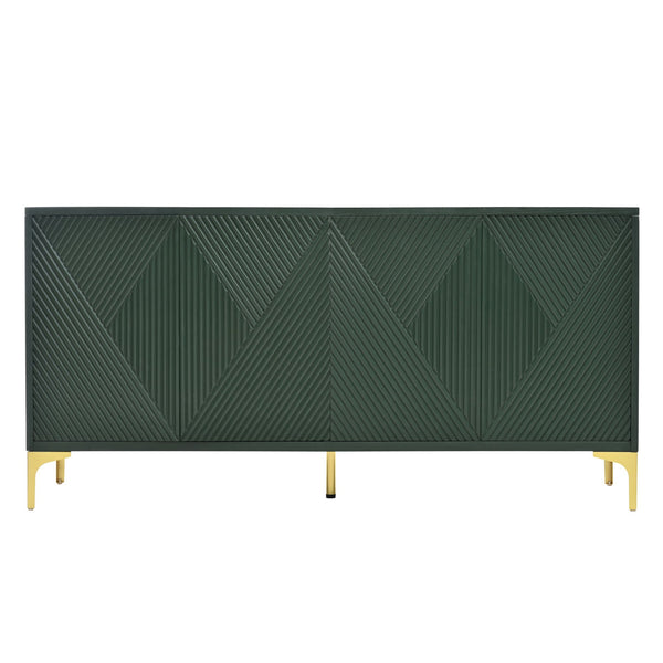 English Elm Modern 60" Olive Green Sideboard with 4 Soft-Close Doors, Adjustable Shelves, 220lb Top Load Capacity W2696P279974