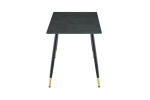 English Elm Modern Sintered Stone Rectangular Dining Table with Metal Legs for Four Seats Dark Gray W3493S00014