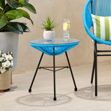 Christopher Knight Home® - Noble House - Nusa Outdoor Modern Faux Rattan Side Table with Tempered Glass Top