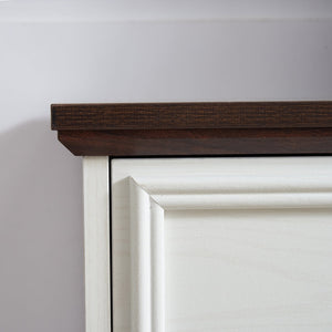 English Elm Modern 6-Drawer Chest of Drawers for Bedroom — Spacious Wooden Dresser with Smooth Glide Drawers, Elegant Patterned Top White W2275P224405