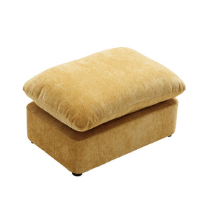 English Elm 360° 360 Swivel Oversized Chenille Armchair with Pocket Spring Seat and Three Throw Pillows Yellow W1361S00091