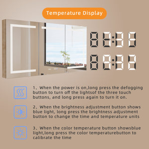 English Elm Lighted Aluminum Medicine Cabinet Smart Mirror with Anti-fog Led and Built-in Usb Outlet W5609P461365