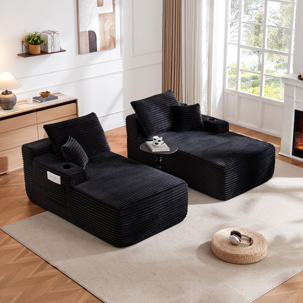 English Elm New Cloud Sectional Sofa Deep Plush Seat Double Chaise Low Profile Modern Lounge W3975P475548