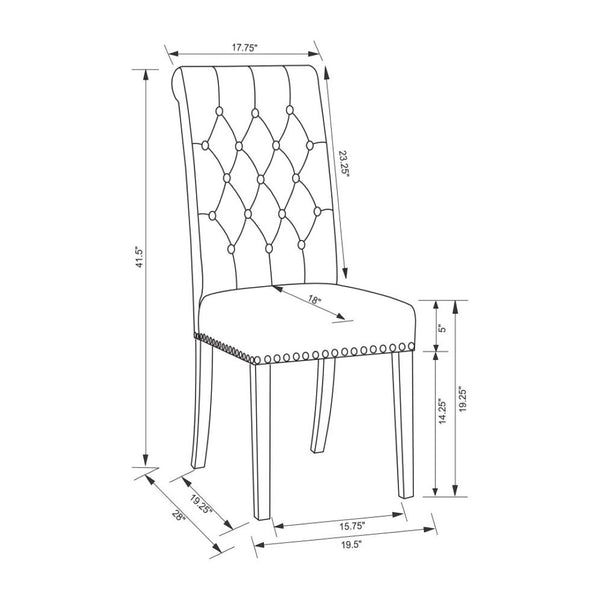 English Elm Set Of 2 Elegant Upholstered Dining Chairs In Beige & Smokey Black – Comfort Meets Style! B016P369245-GIGA