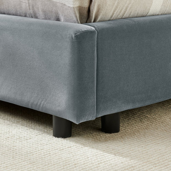 English Elm Full Size Upholstered Tufted Bed Frame - Luxurious Velvet Sofa Bed With Armrests For Stylish Comfort W487S00329