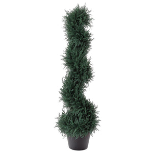 English Elm Artifical Cedar Spiral Topiary Faux Plant Sculpted Greenery for Entryway or Patio T3971P388016