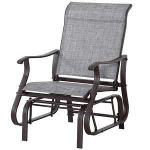 English Elm Outsunny Outdoor Glider Chair - Durable Steel Frame, Breathable Mesh, Perfect For Patio & Garden Comfort W2225P200748-GIGA