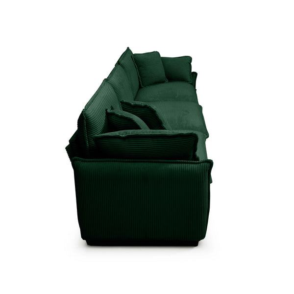 English Elm Modern 3-Piece Living Room Sofa Set, Green Corduroy Upholstery With Deep Seating And Plush Comfort W714S00734