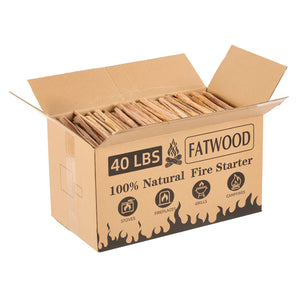 English Elm 40 Lbs Natural Pine Fatwood Kindling Sticks for Fireplace Stove Campfire and Grill W2640P347125