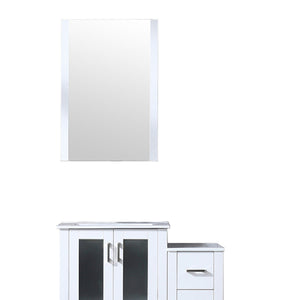 English Elm White Bath Vanity 36 in. W with Side Cabinet, Soft-Close Drawers, Scratch-Resist Ceramic Top, Mirror Included B2731S00945