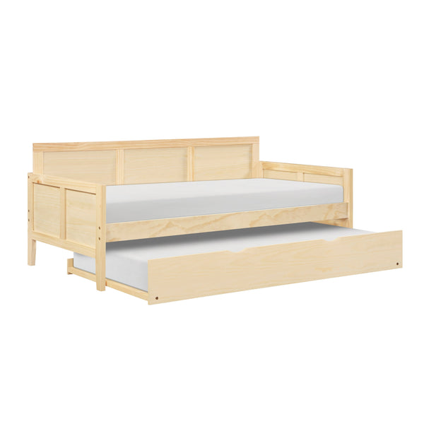 English Elm Daybed Solid Pine Wood Frame Transitional Sofa Sleeper for Studios and Guest Rooms B011S02449