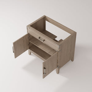 English Elm Grey Oak Single Bath Vanity - Elegant 36” W X 22” D Design With Soft-Close Door & Ample Storage B2731P259787