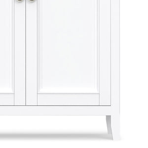 English Elm Amherst Shaker Pine Sideboard Wide Four Door Storage Cabinet for Dining Hallway White B136P481649
