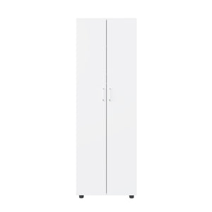 English Elm Armoire, Spacious Engineered Wood Wardrobe with Two Drawers, Hanging Rod and Hidden Storage Appeal White 77.95 L x 18.5 W x 3.15 H B097S00190