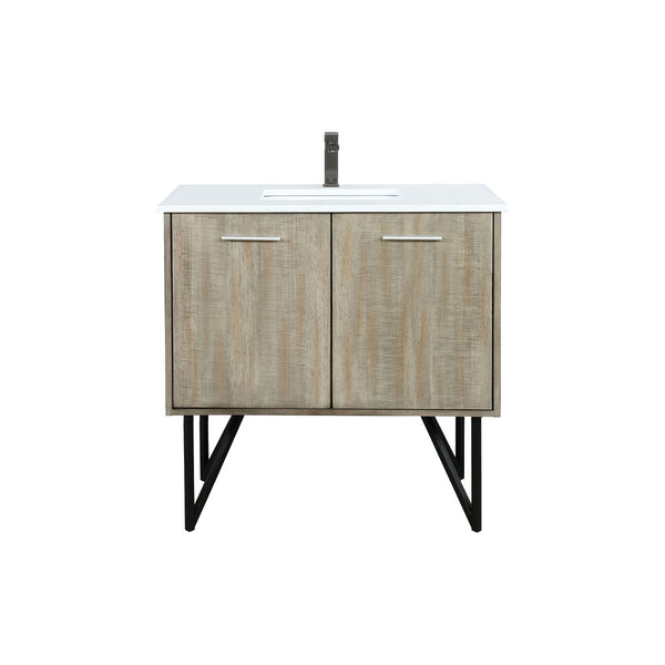 English Elm Rustic Acacia Bath Vanity With Cultured Marble Top & Gun Metal Faucet - Stylish Storage Solution! B2731P259681-GIGA