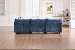 English Elm United Oversized 112" Modular Sectional Sofa - Modern Chenille Cloud Couch With Storage Ottoman & Usb Ports W1568S00190-GIGA