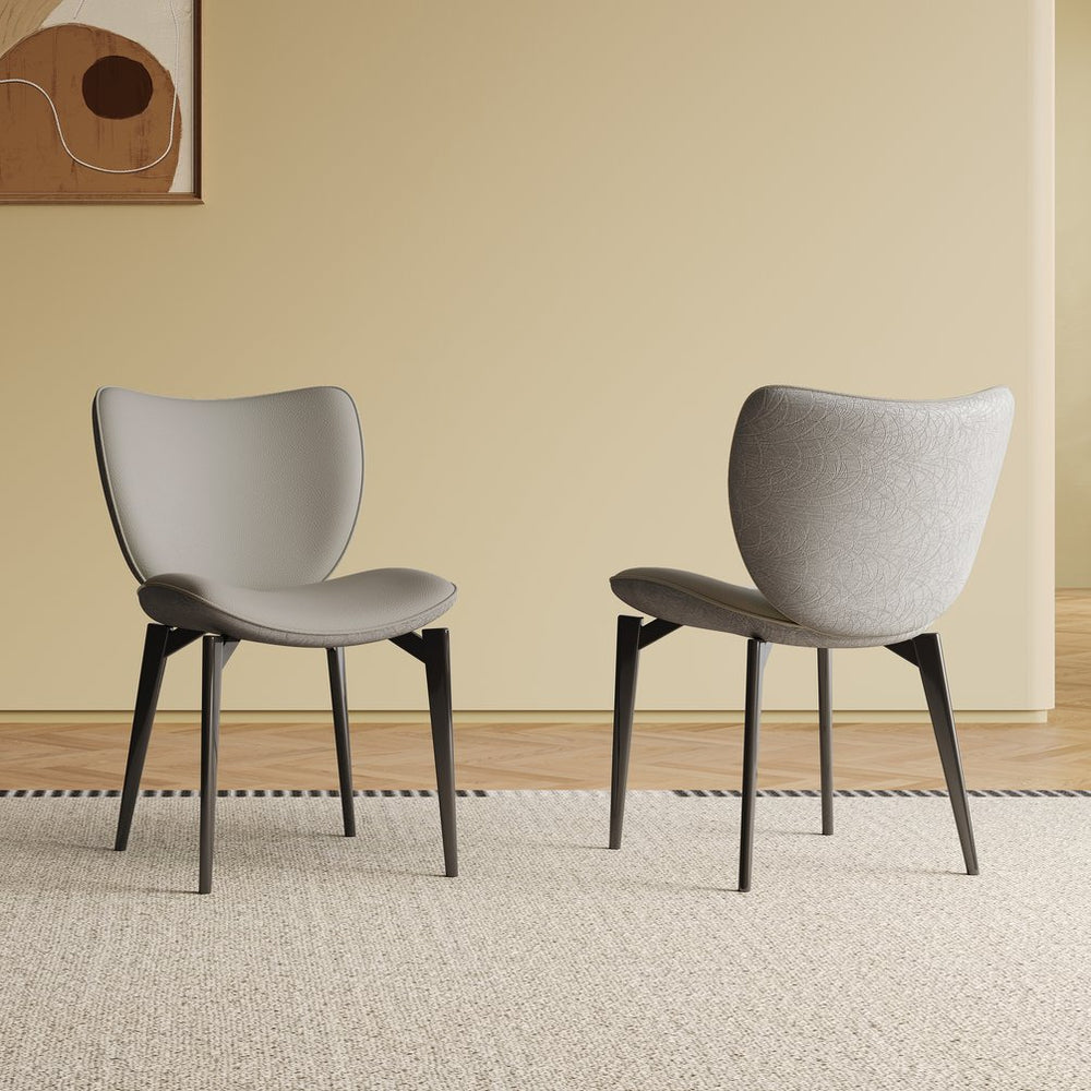 English Elm Dining Chairs Set of 2 Pu Leather Carbon Steel Frame Modern Kitchen Seating W2700P304811