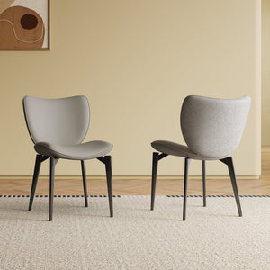 English Elm Dining Chairs Set of 2 Pu Leather Carbon Steel Frame Modern Kitchen Seating W2700P304811