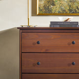 4-Drawer Solid Wood Dresser BR4DDRWT-T Walnut BR4DDRWT-T Walker Edison