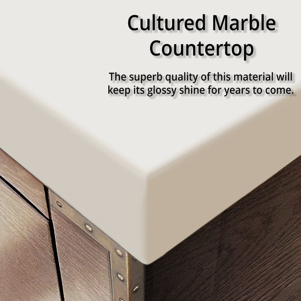 English Elm Grey Oak Double Bath Vanity With Cultured Marble Top, Soft-Close Storage, And Stylish Mirrors - 80" W B2731S01621