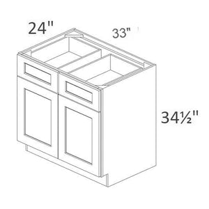 English Elm 33" White Shaker Base Cabinet Solid Wood Dovetail Drawer Soft Close Kitchen Storage T2950P361483