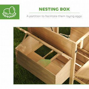 English Elm Wooden Backyard Chicken Coop with Fir Frame Nesting Box Ramp and Slide Out Tray T3971P407806