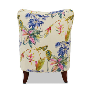 English Elm Jennifer Taylor Home - Paradise Upholstered Arm Chair - Elegant Off-White Floral Cotton Accent For Living Rooms & Bedrooms B2719P238243