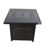 English Elm 25" H X 30" W Steel Propane/Natural Gas Fire Pit Table (Black)