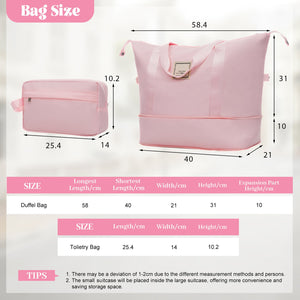 English Elm 6 Piece Hardshell Abs Travel Set with Spinner Wheels Combination Lock and Toiletry Bag Pink N732P391465H