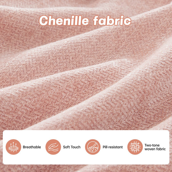 English Elm Cloud Sectional Sofa - Premium Chenille With Soft Pillows, Ergonomic Design, Tufted Backrest, Pink Elegance W714S01386