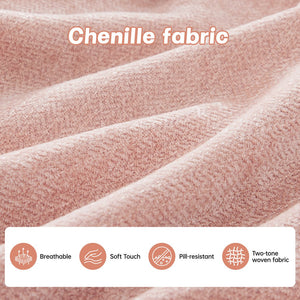 English Elm Modular U-Shaped Sectional Couch With Ottoman, Soft Chenille Fabric, 2 Pillows, Customizable Comfort W714S01389