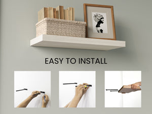 English Elm Floating Shelves - White Washed Oak Set Of 2 For Modern Decor, Minimalist Display & Easy Installation B097P369455-GIGA