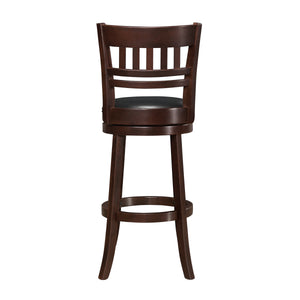 English Elm 360-Degree Swivel Bar Chair In Dark Cherry Finish - Solid Wood, Comfortable Footrest, Pub Height B011P220992