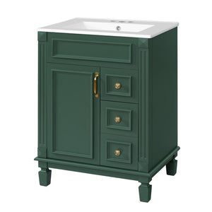 English Elm 24" Stylish Bathroom Vanity With Ceramic Sink & Soft-Close Drawers, Perfect For Small Spaces! N710P318989F
