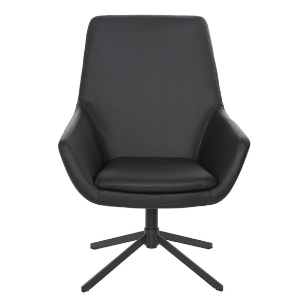 OSP Home Furnishings Modern Scoop Office Chair Faux Leather Padded Seat Swivel Base for Home Workspace FL80228B-U6