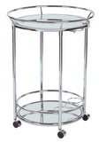 OSP Home Furnishings Royse Serving Cart Chrome Finish