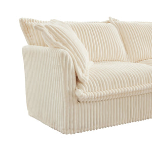 English Elm Koala Corduroy Sectional Sofa Deep Seat High Back Lounger for Family Living Room W3041P240120