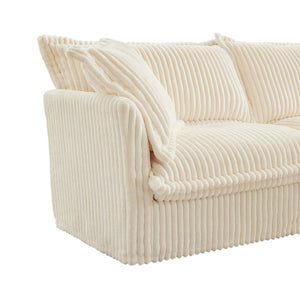 English Elm Set Of 2 Slipcovered Armchairs - Plush Comfort With Cream Corduroy, Deep Seats & Soft Pillows! W3041S00022-GIGA
