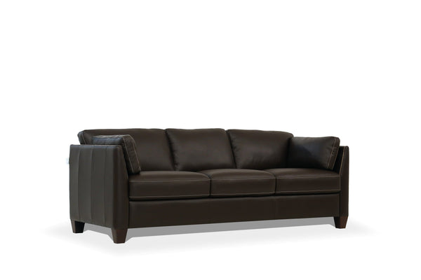 English Elm Matias Top Grain Leather Sofa with Walnut Legs and Structured Foam Seat Cushions B2726P498541