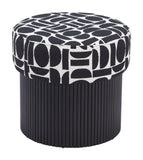 Boto Storage Ottoman Black & White 110181 Zuo Modern