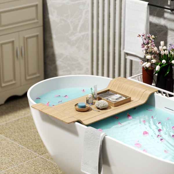 English Elm 69" Stone Resin Freestanding Soaking Tub Ergonomic Lumbar Arch Matte White Cupc W1920P385615